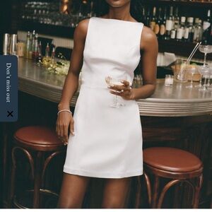 Abercrombie & Fitch White Asymmetrical Sheath Mini Dress